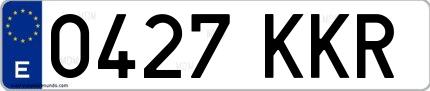 Ejemplo de matrícula española 0427 KKR