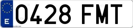 Ejemplo de matrícula española 0428 FMT