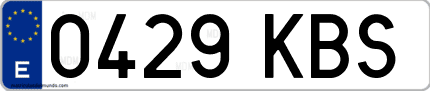 Ejemplo de matrícula de coche ordinaria 0429 KBS