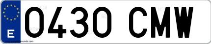 Ejemplo de matrícula española 0430 CMW