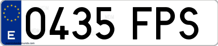 Ejemplo de matrícula de coche ordinaria 0435 FPS