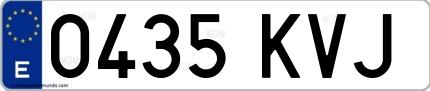 Ejemplo de matrícula española 0435 KVJ