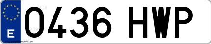 Ejemplo de matrícula española 0436 HWP