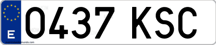 Ejemplo de matrícula de coche ordinaria 0437 KSC