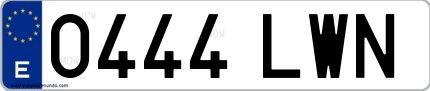 Ejemplo de matrícula española 0444 LWN