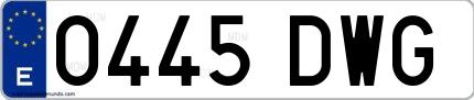 Ejemplo de matrícula española 0445 DWG