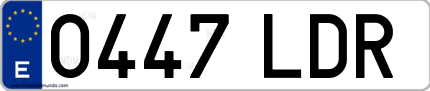 Ejemplo de matrícula de coche ordinaria 0447 LDR