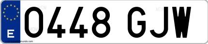 Ejemplo de matrícula española 0448 GJW