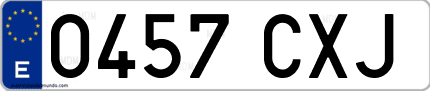 Ejemplo de matrícula de coche ordinaria 0457 CXJ