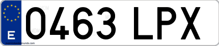 Ejemplo de matrícula de coche ordinaria 0463 LPX