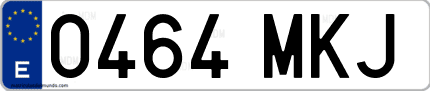 Ejemplo de matrícula de coche ordinaria 0464 MKJ
