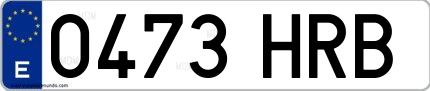 Ejemplo de matrícula española 0473 HRB