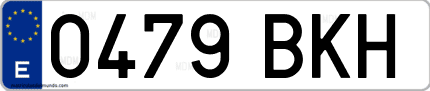 Ejemplo de matrícula de coche ordinaria 0479 BKH