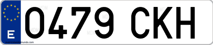 Ejemplo de matrícula de coche ordinaria 0479 CKH
