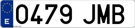 Ejemplo de matrícula española 0479 JMB