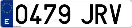 Ejemplo de matrícula española 0479 JRV