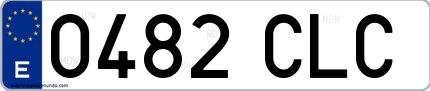 Ejemplo de matrícula española 0482 CLC