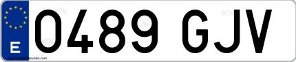 Ejemplo de matrícula española 0489 GJV