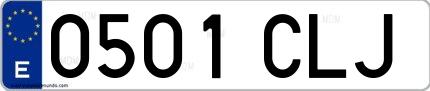 Ejemplo de matrícula española 0501 CLJ