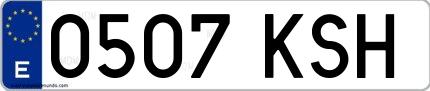 Ejemplo de matrícula española 0507 KSH