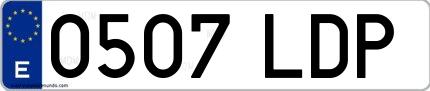 Ejemplo de matrícula española 0507 LDP
