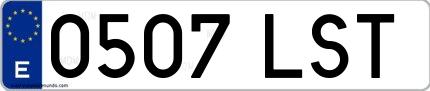 Ejemplo de matrícula española 0507 LST