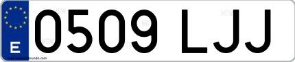 Ejemplo de matrícula española 0509 LJJ