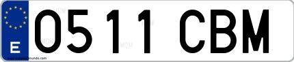 Ejemplo de matrícula española 0511 CBM