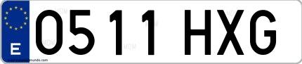 Ejemplo de matrícula española 0511 HXG