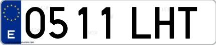 Ejemplo de matrícula española 0511 LHT