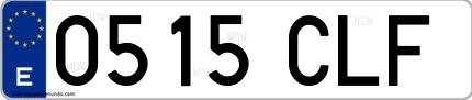 Ejemplo de matrícula española 0515 CLF