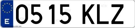 Ejemplo de matrícula española 0515 KLZ