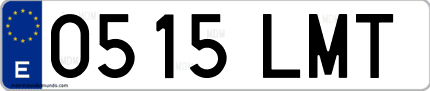 Ejemplo de matrícula de coche ordinaria 0515 LMT