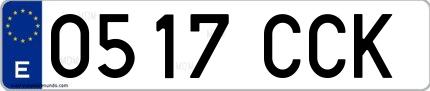 Ejemplo de matrícula española 0517 CCK