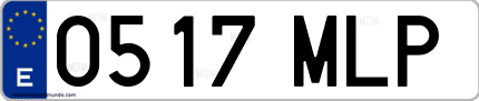 Ejemplo de matrícula de coche ordinaria 0517 MLP