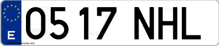 Ejemplo de matrícula de coche ordinaria 0517 NHL