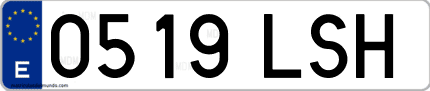 Ejemplo de matrícula de coche ordinaria 0519 LSH