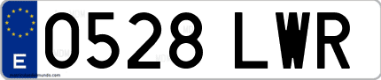 Ejemplo de matrícula de coche ordinaria 0528 LWR