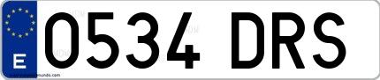 Ejemplo de matrícula española 0534 DRS