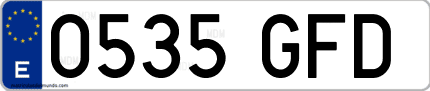 Ejemplo de matrícula de coche ordinaria 0535 GFD