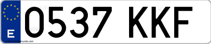 Ejemplo de matrícula de coche ordinaria 0537 KKF