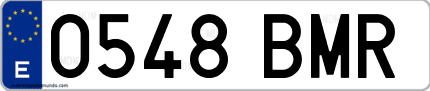 Ejemplo de matrícula de coche ordinaria 0548 BMR