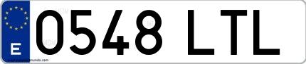 Ejemplo de matrícula española 0548 LTL