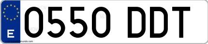 Ejemplo de matrícula española 0550 DDT