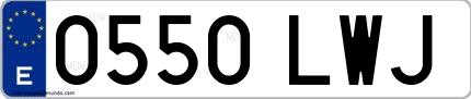 Ejemplo de matrícula española 0550 LWJ