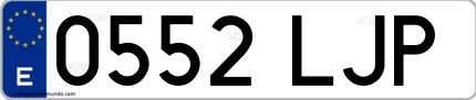 Ejemplo de matrícula española 0552 LJP