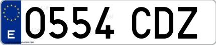 Ejemplo de matrícula española 0554 CDZ