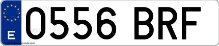 Ejemplo de matrícula española 0556 BRF