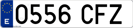 Ejemplo de matrícula de coche ordinaria 0556 CFZ