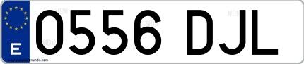 Ejemplo de matrícula española 0556 DJL
